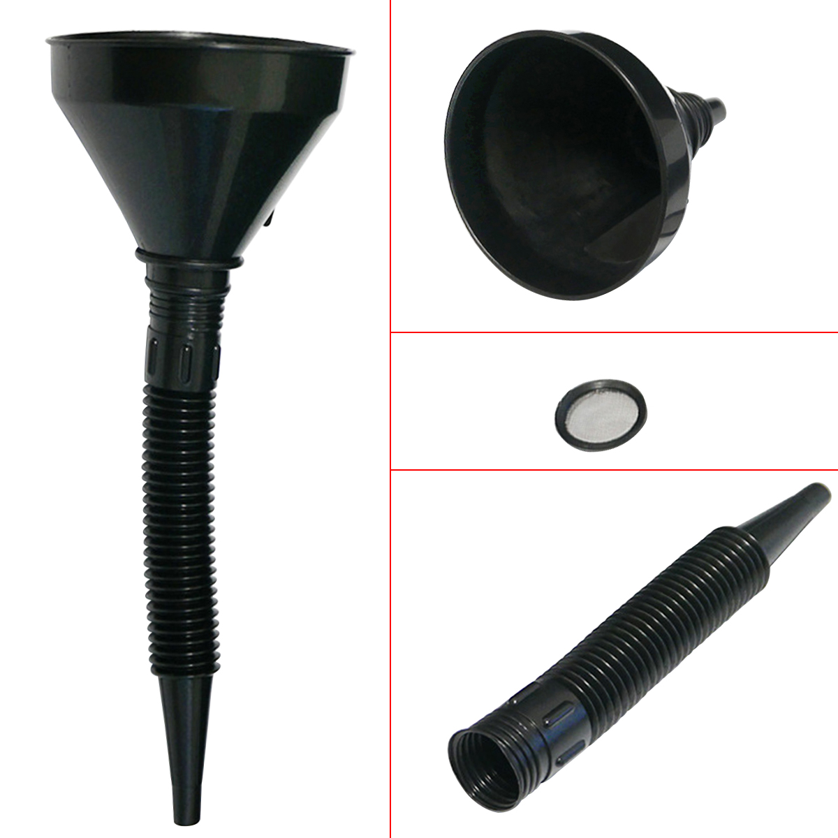 Petrol Fuel Funnel with Filter and Flexible Detachable Neck for