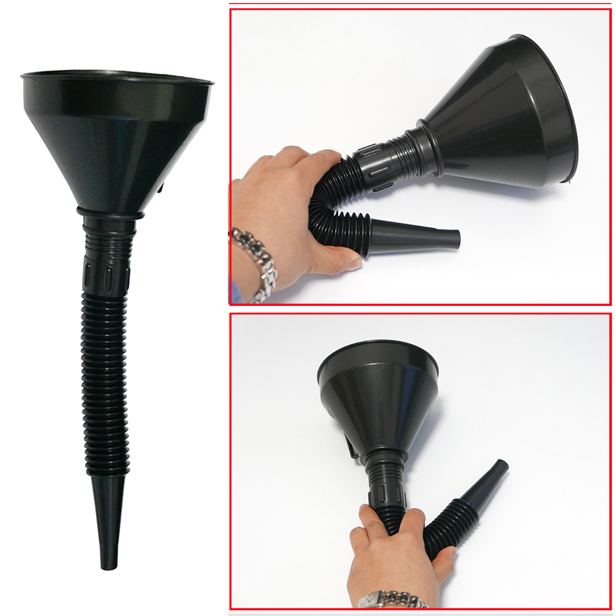Petrol Fuel Funnel with Filter and Flexible Detachable Neck for